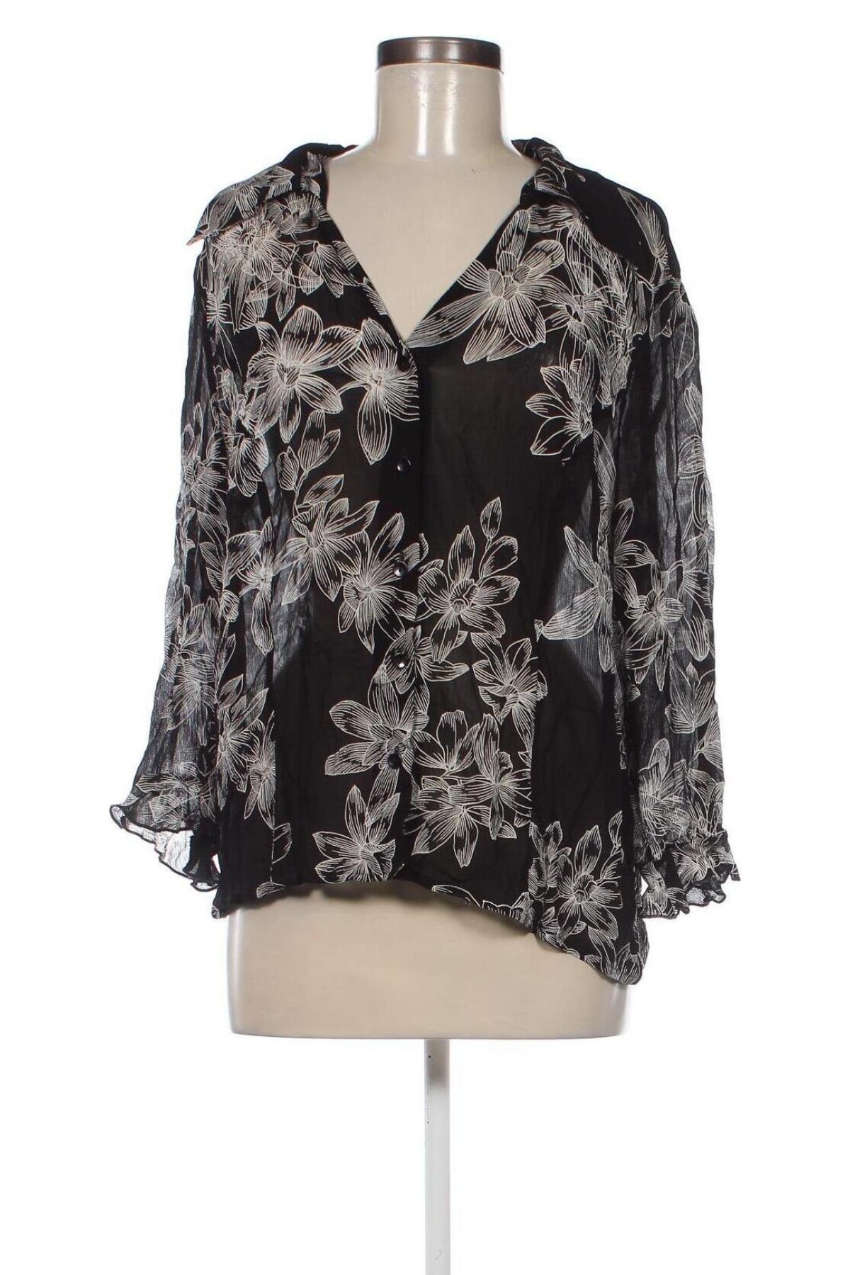 Γυναικείο πουκάμισο Adagio, Μέγεθος XL, Χρώμα Μαύρο, Τιμή 7,73 €