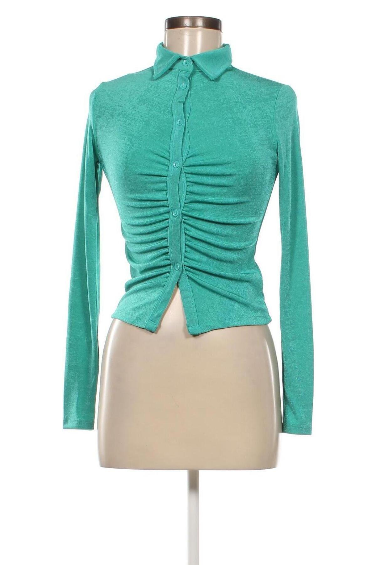 Дамска риза Gina Tricot, Размер S, Цвят Зелен, Цена 16,10 лв.