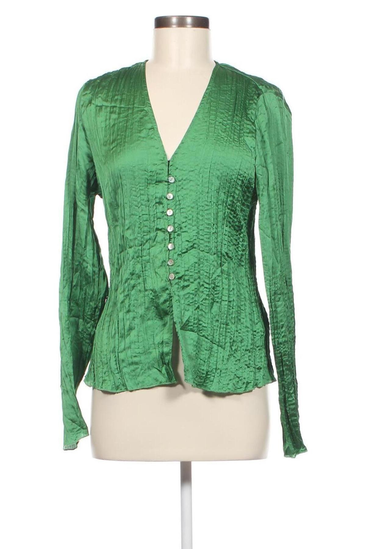 Дамска риза H&M, Размер M, Цвят Зелен, Цена 10,00 лв.