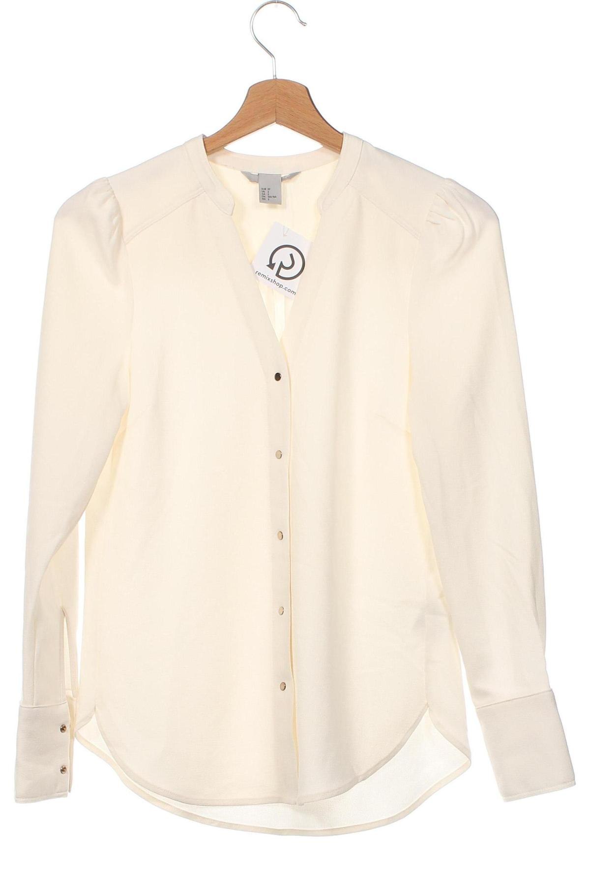 Дамска риза H&M, Размер XXS, Цвят Екрю, Цена 11,75 лв.