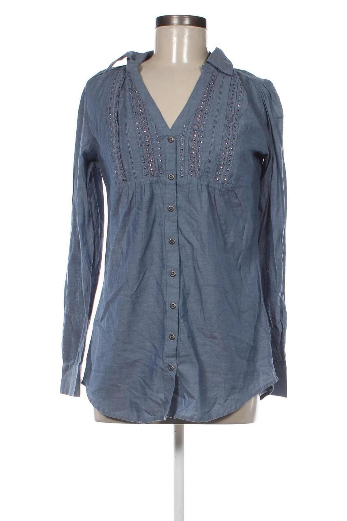 Γυναικείο πουκάμισο Mandarin, Μέγεθος M, Χρώμα Μπλέ, Τιμή 5,41 €