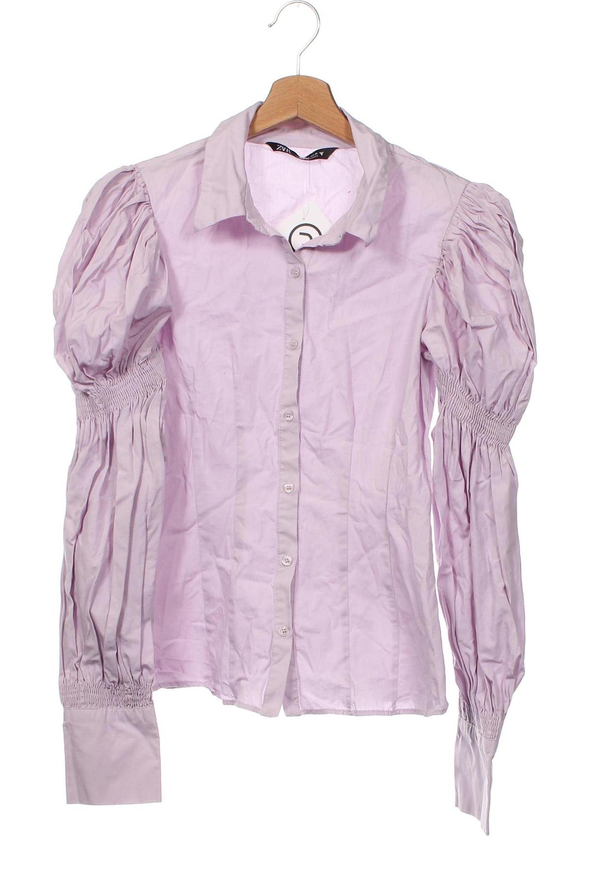 Γυναικείο πουκάμισο Zara, Μέγεθος S, Χρώμα Βιολετί, Τιμή 11,86 €