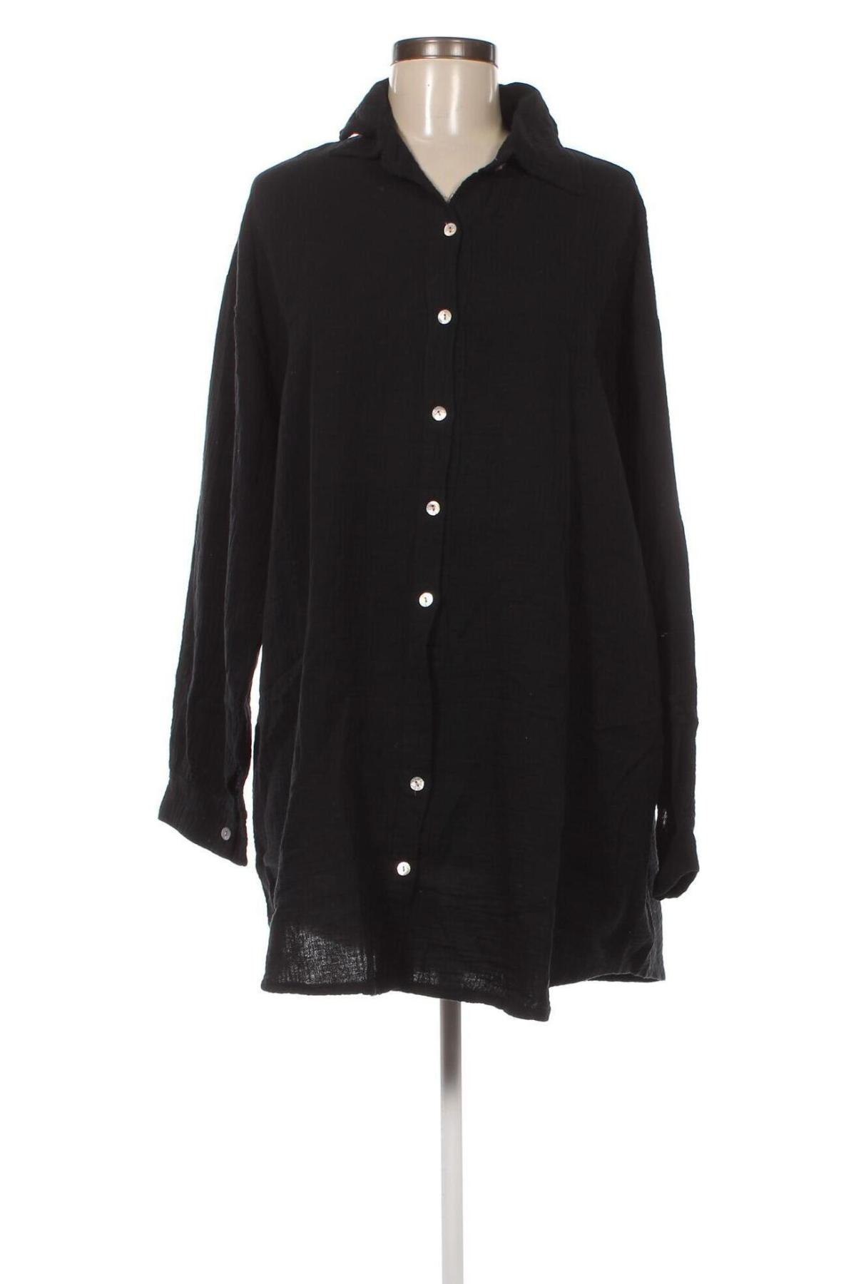 Γυναικείο πουκάμισο Zwillingsherz, Μέγεθος XL, Χρώμα Μαύρο, Τιμή 16,67 €