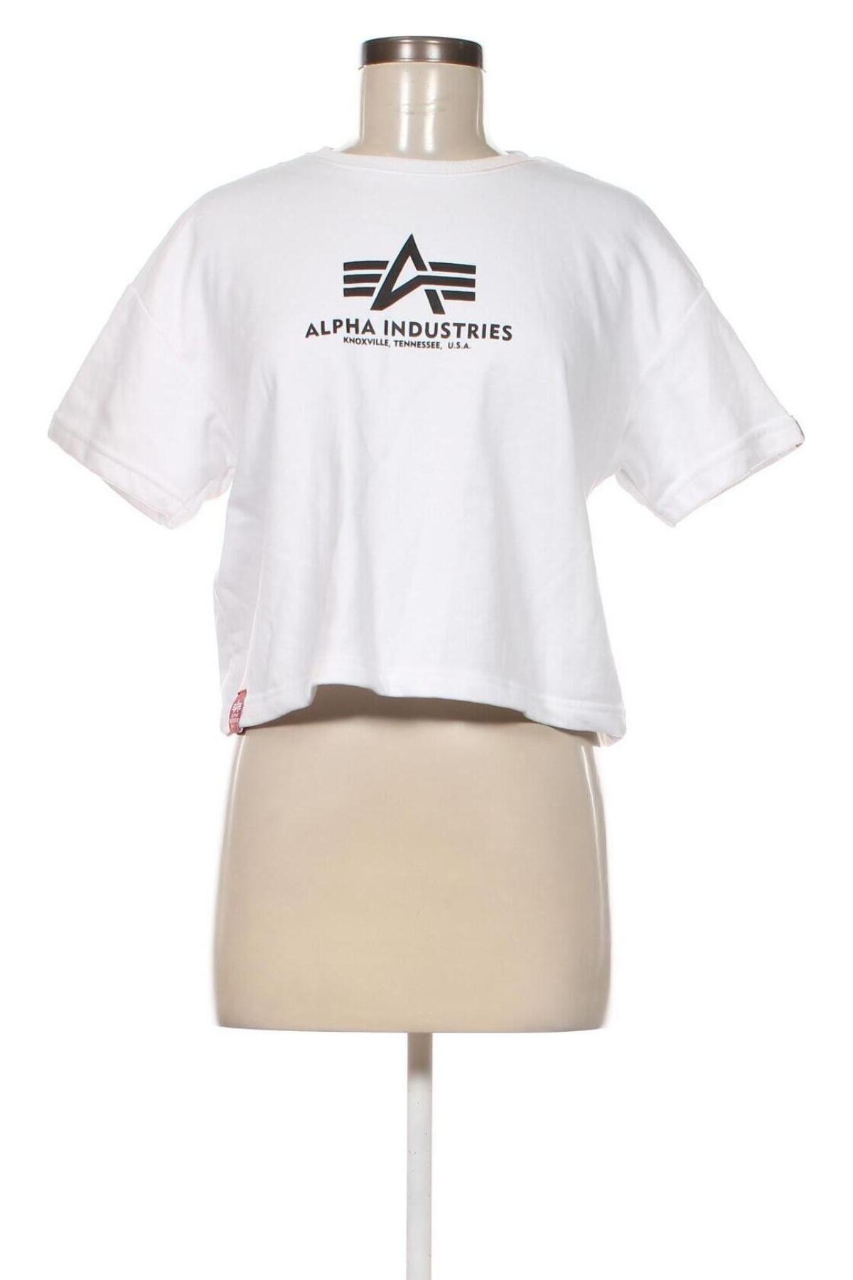 Γυναικείο t-shirt Alpha Industries, Μέγεθος S, Χρώμα Λευκό, Τιμή 31,96 €