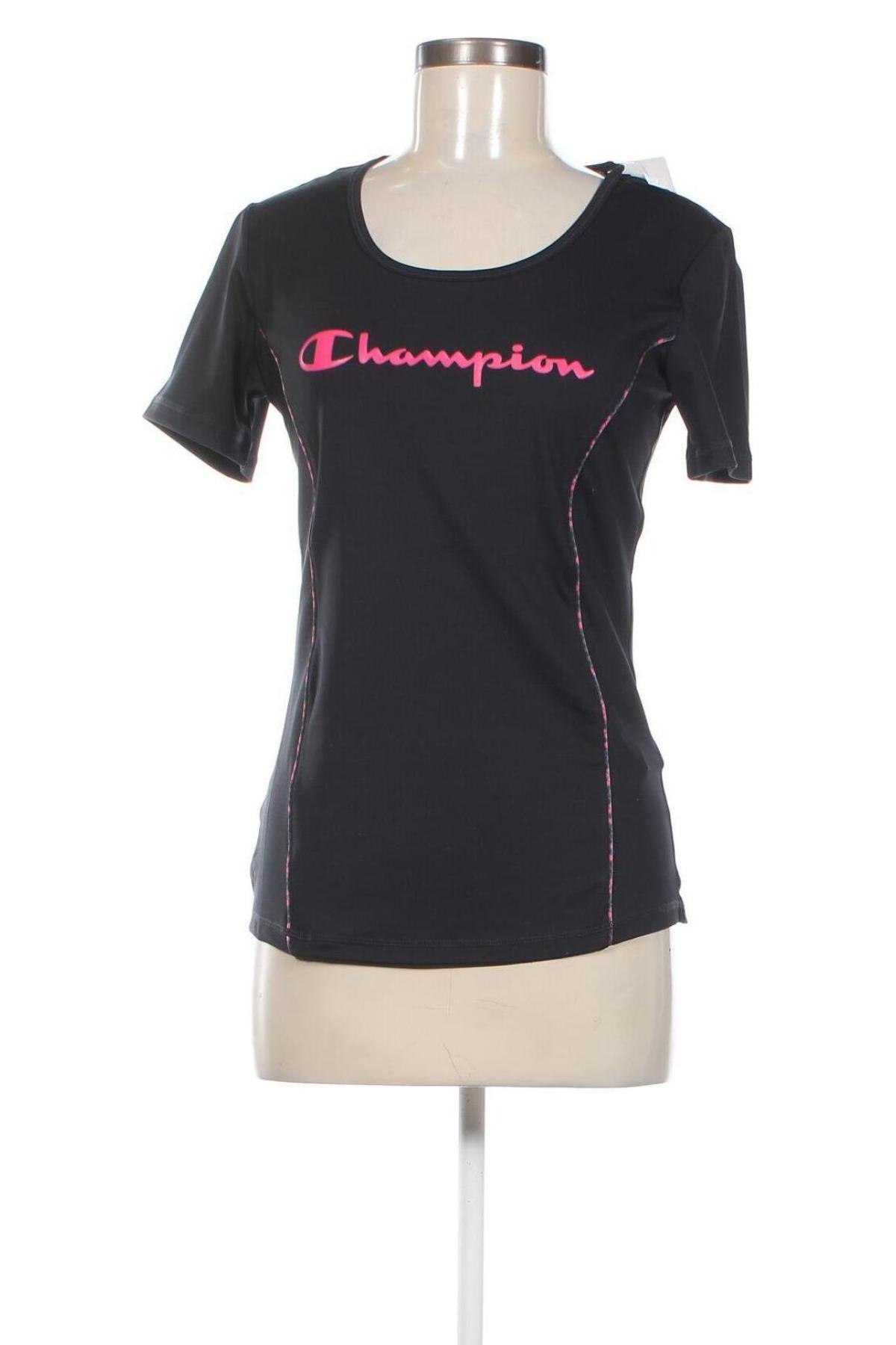 Γυναικείο t-shirt Champion, Μέγεθος L, Χρώμα Μαύρο, Τιμή 18,56 €