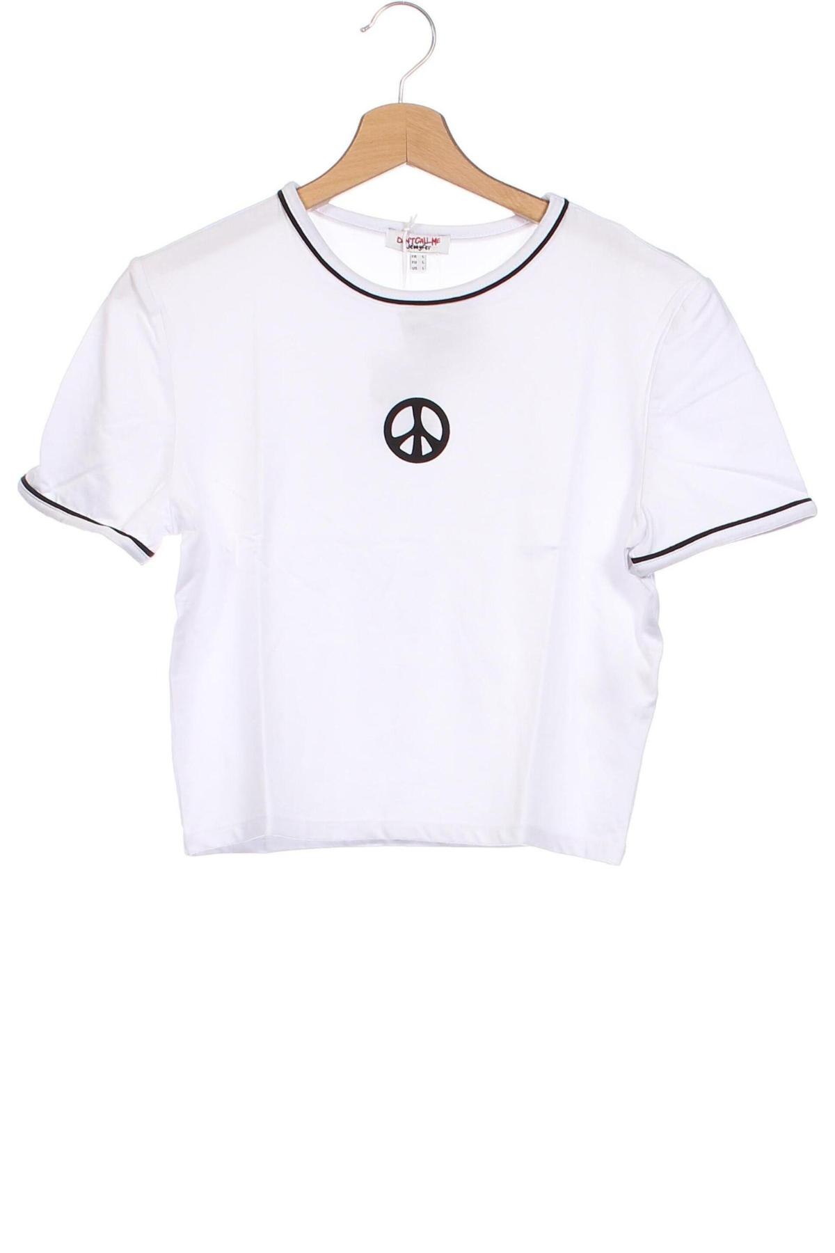 Γυναικείο t-shirt Jennyfer, Μέγεθος L, Χρώμα Λευκό, Τιμή 8,12 €