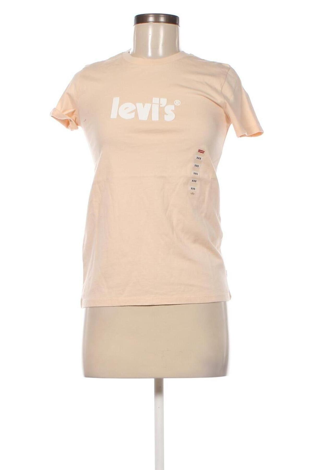 Γυναικείο t-shirt Levi's, Μέγεθος XXS, Χρώμα  Μπέζ, Τιμή 31,96 €