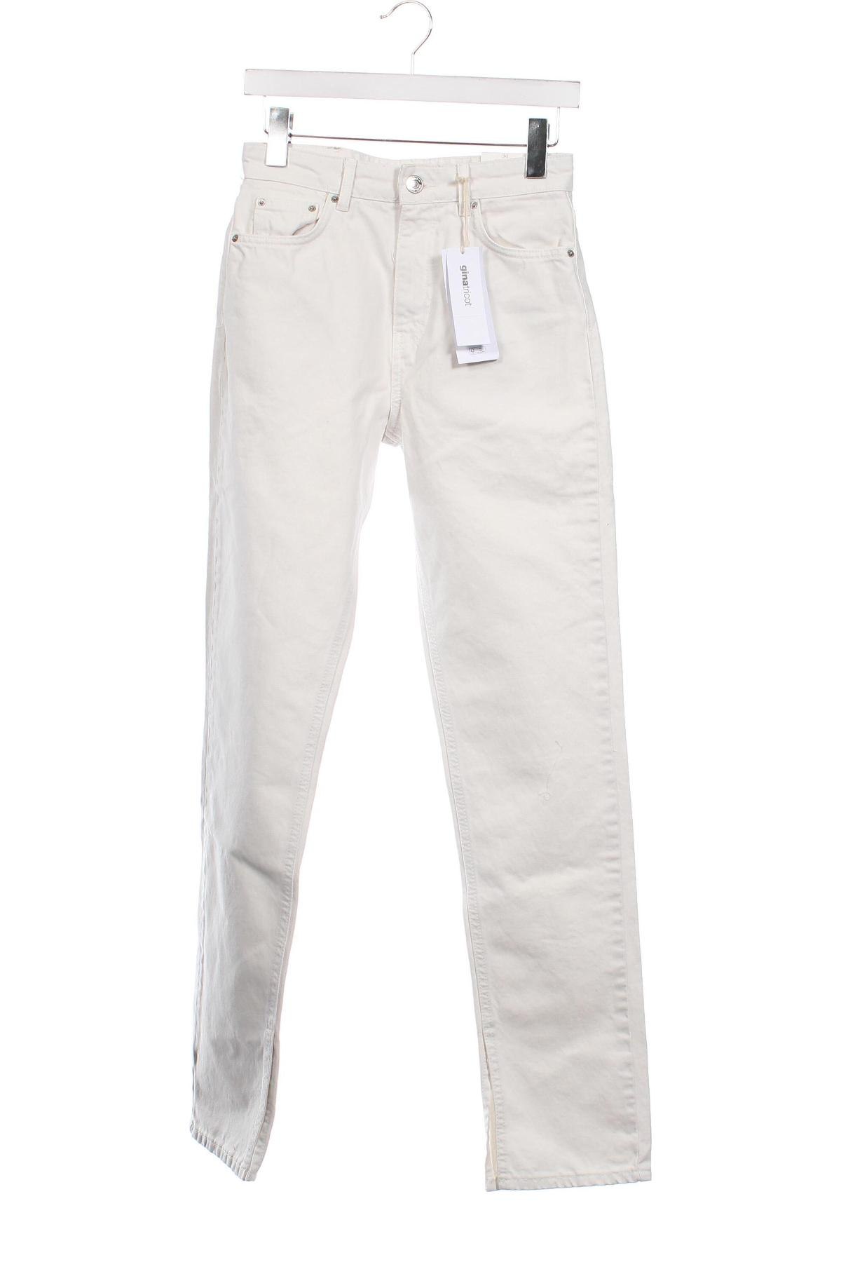Damskie jeansy Perfect Jeans By Gina Tricot, Rozmiar XS, Kolor Biały, Cena 77,99 zł