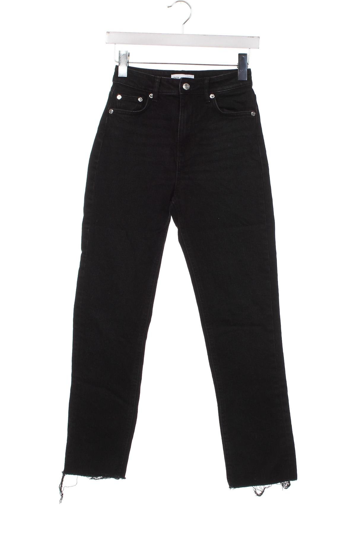 Dámske džínsy  Zara, Veľkosť XS, Farba Čierna, Cena  7,20 €
