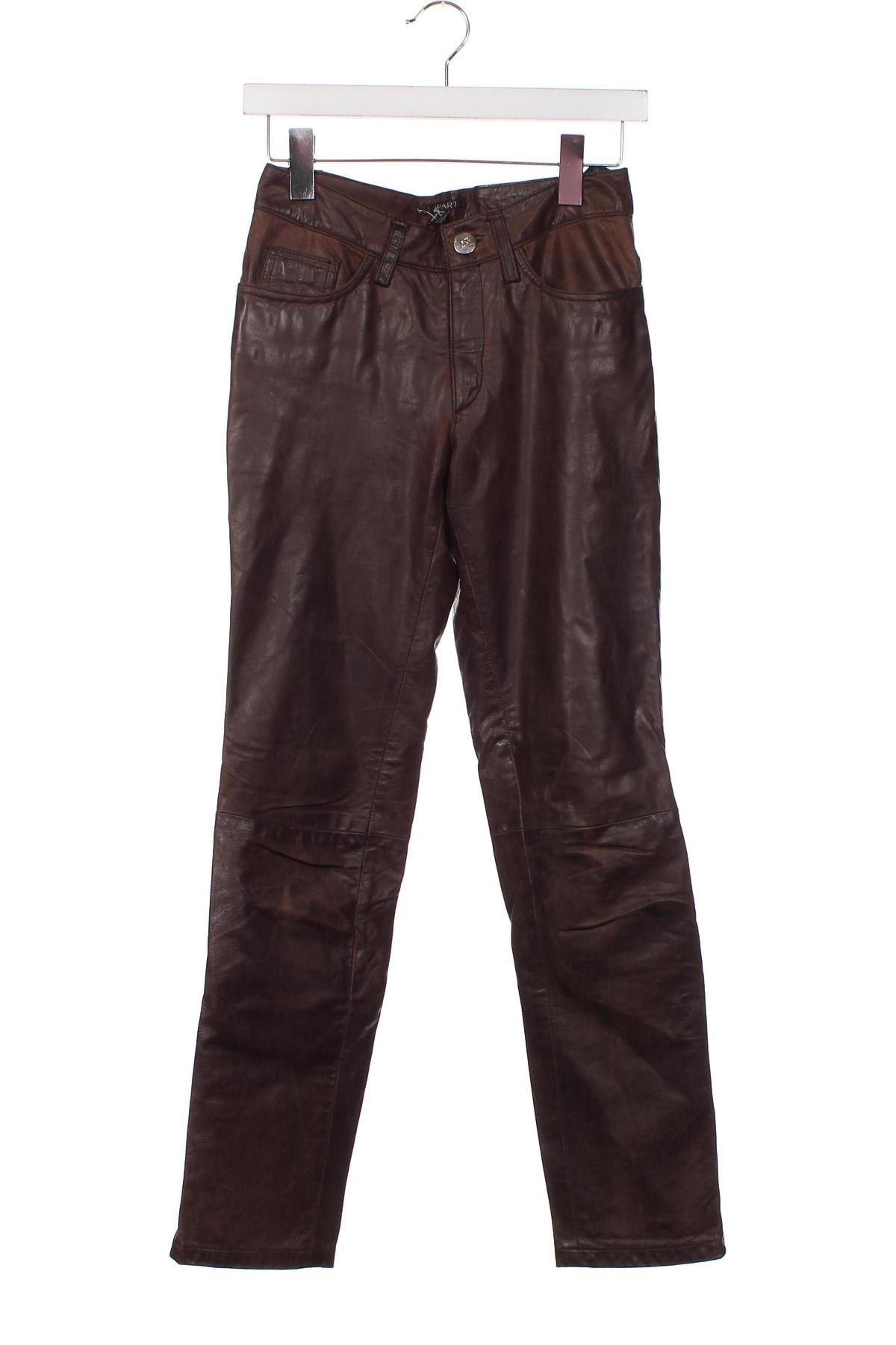 Pantaloni de piele pentru damă Apart, Mărime XS, Culoare Maro, Preț 315,99 Lei