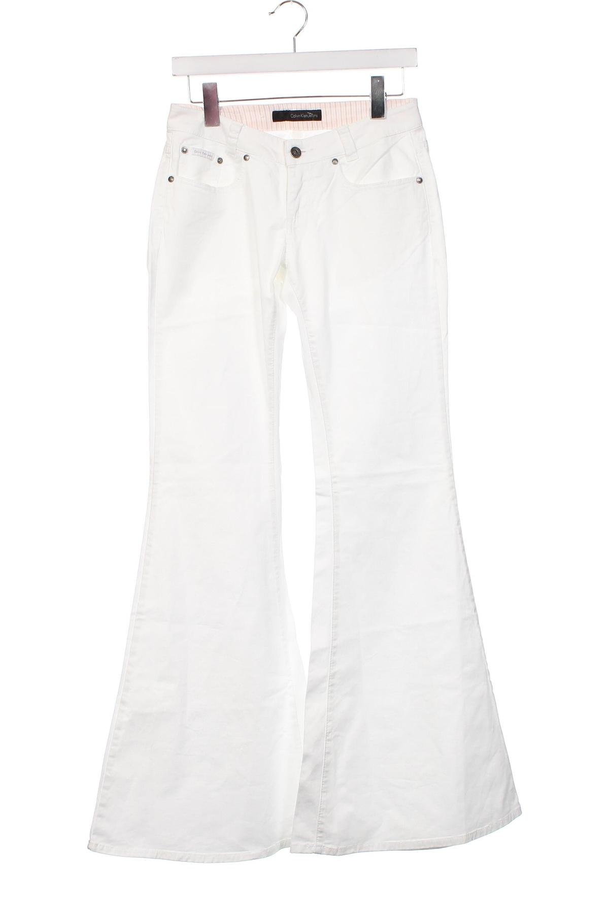 Дамски панталон Calvin Klein Jeans, Размер S, Цвят Бял, Цена 156,02 лв.