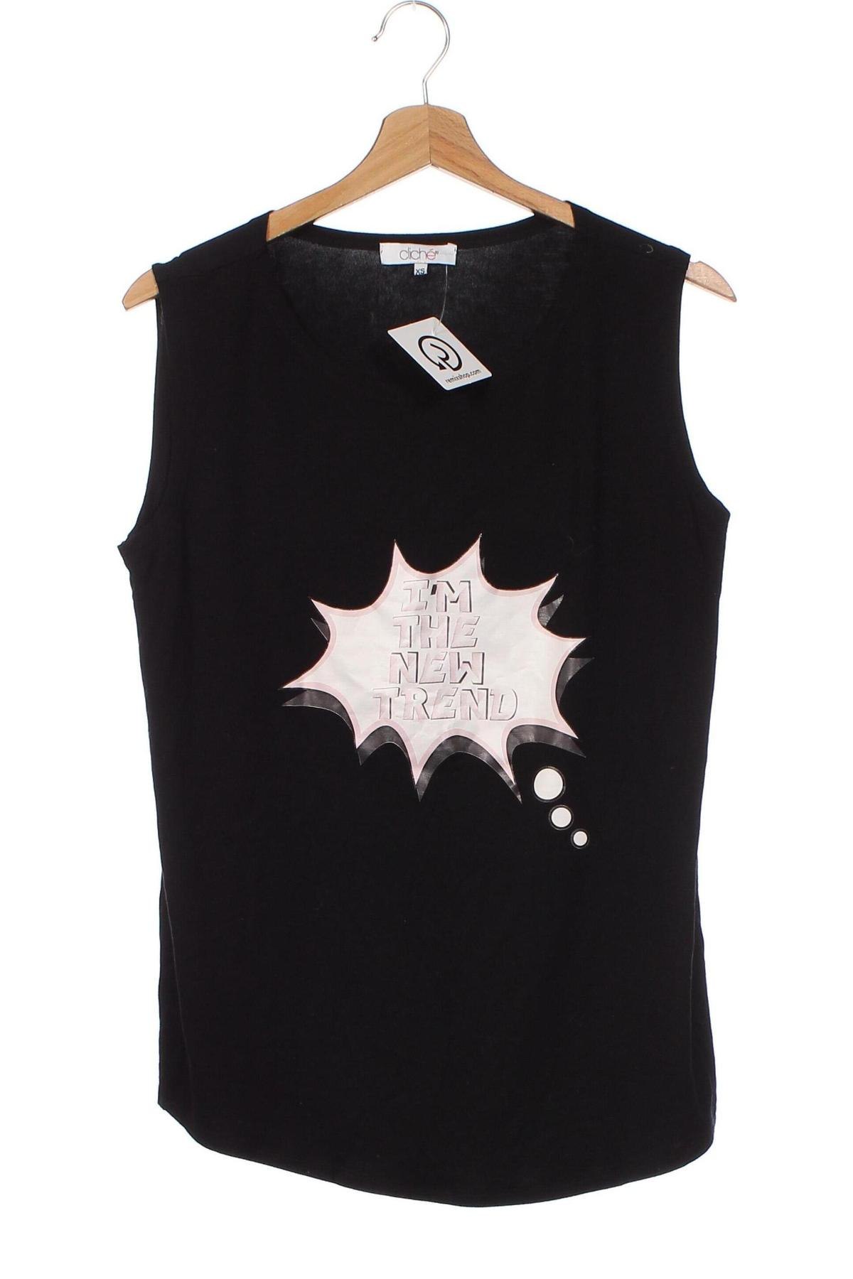 Tricou de damă Cliche, Mărime XS, Culoare Negru, Preț 33,67 Lei