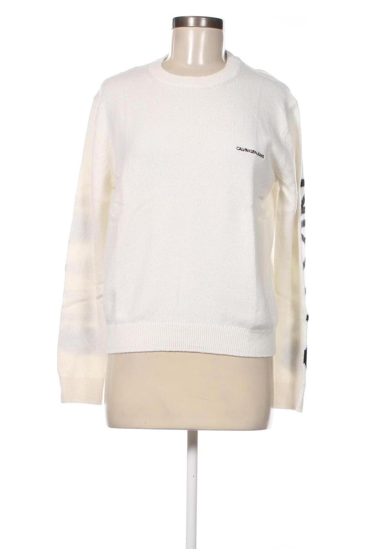 Γυναικείο πουλόβερ Calvin Klein Jeans, Μέγεθος S, Χρώμα Λευκό, Τιμή 41,86 €