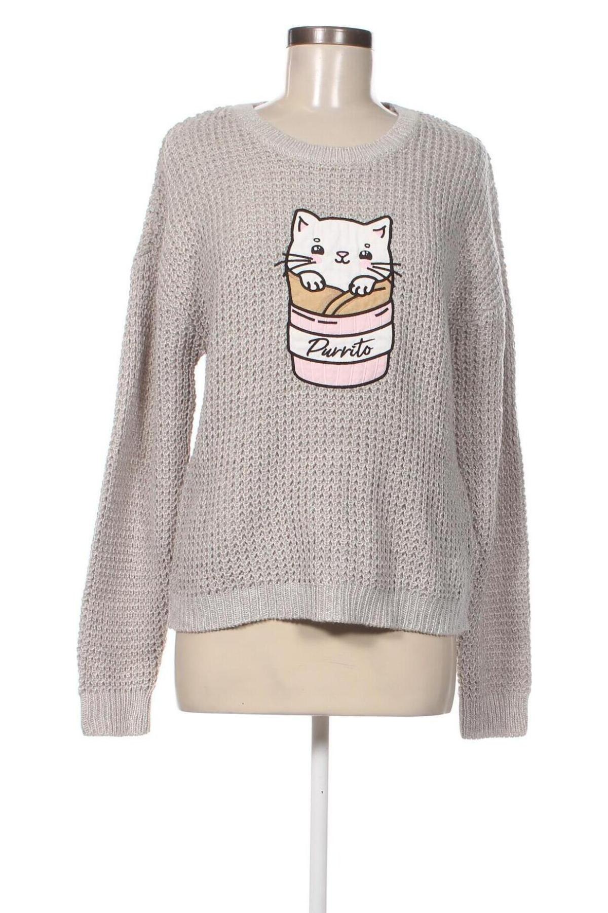 Дамски пуловер Fb Sister, Размер XL, Цвят Сив, Цена 8,41 лв.