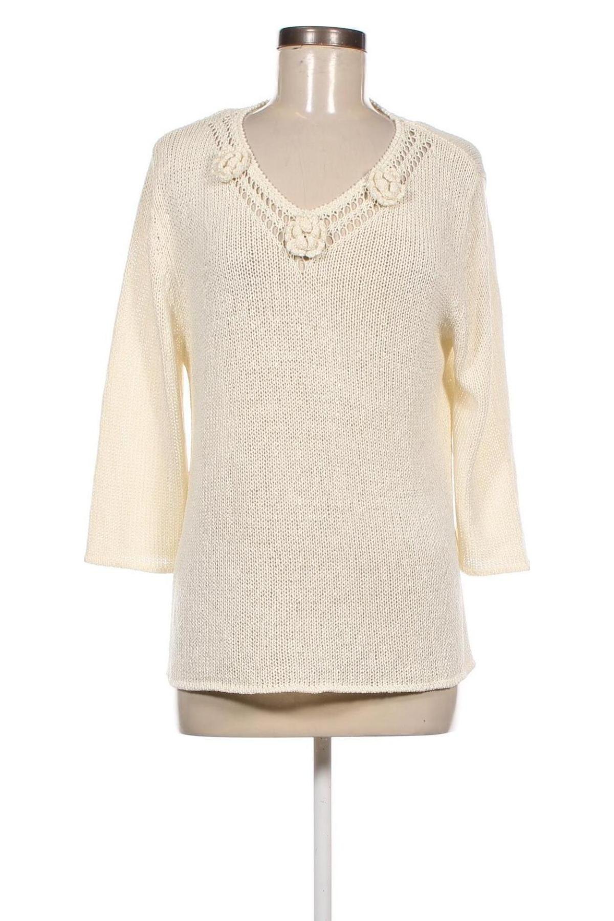 Γυναικείο πουλόβερ Moda & More, Μέγεθος M, Χρώμα Εκρού, Τιμή 10,54 €