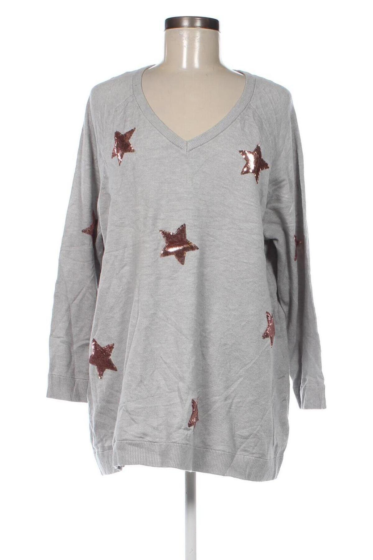 Γυναικείο πουλόβερ Rockmans, Μέγεθος XL, Χρώμα Γκρί, Τιμή 14,96 €