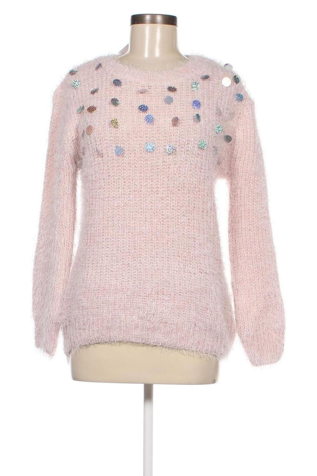 Дамски пуловер Wild Flower, Размер M, Цвят Розов, Цена 11,60 лв.