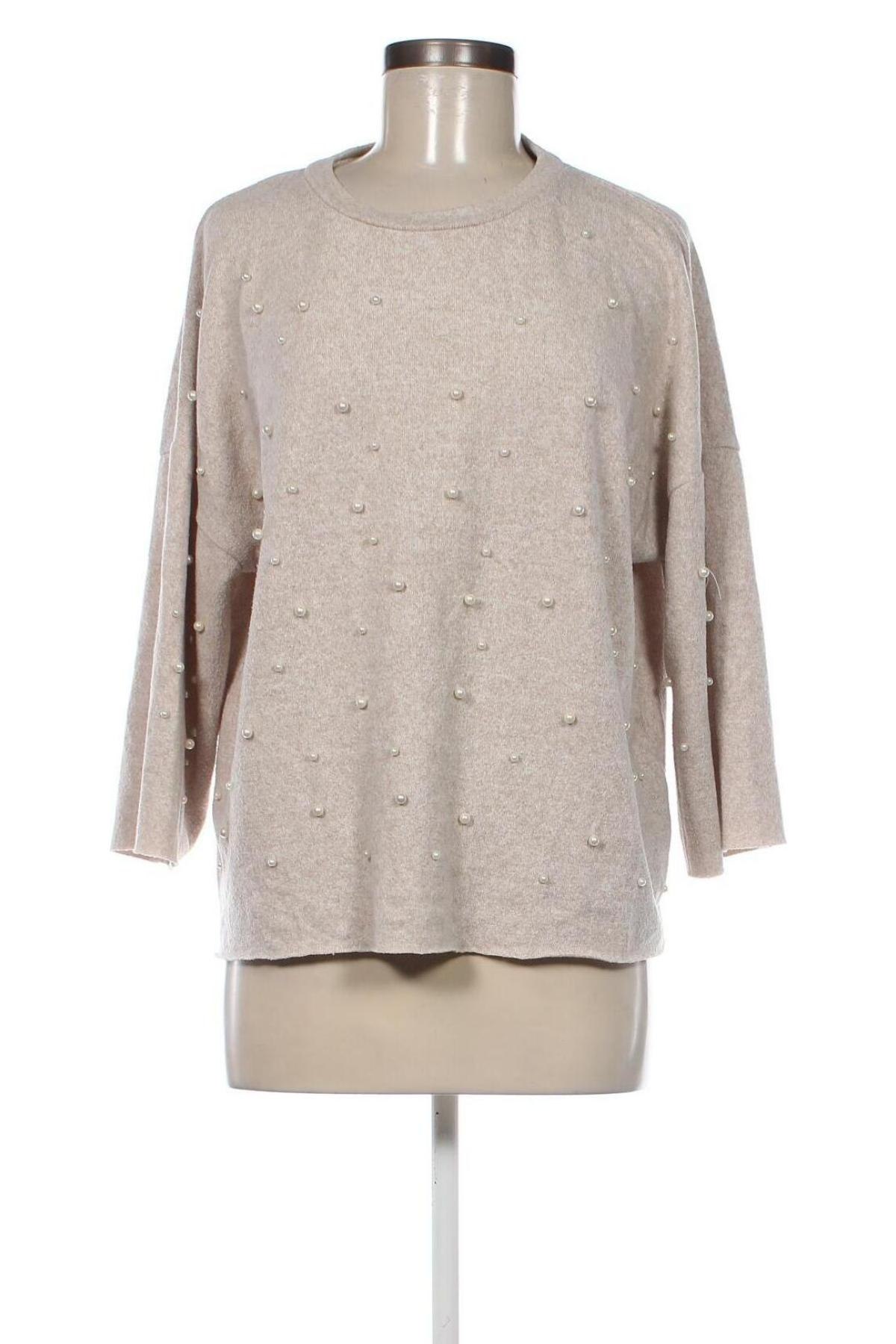 Pulover de femei Zara, Mărime L, Culoare Bej, Preț 17,76 Lei
