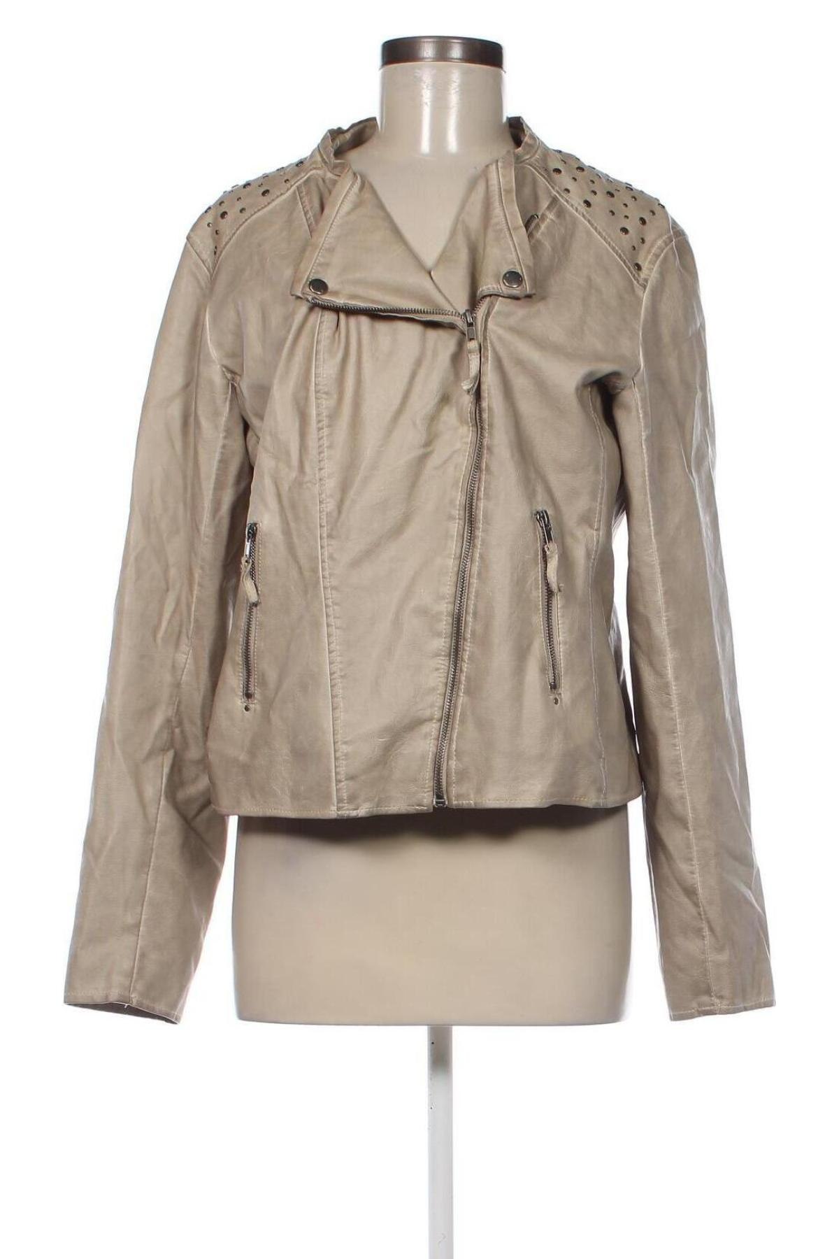 Damen Lederjacke, Größe L, Farbe Beige, Preis € 12,99