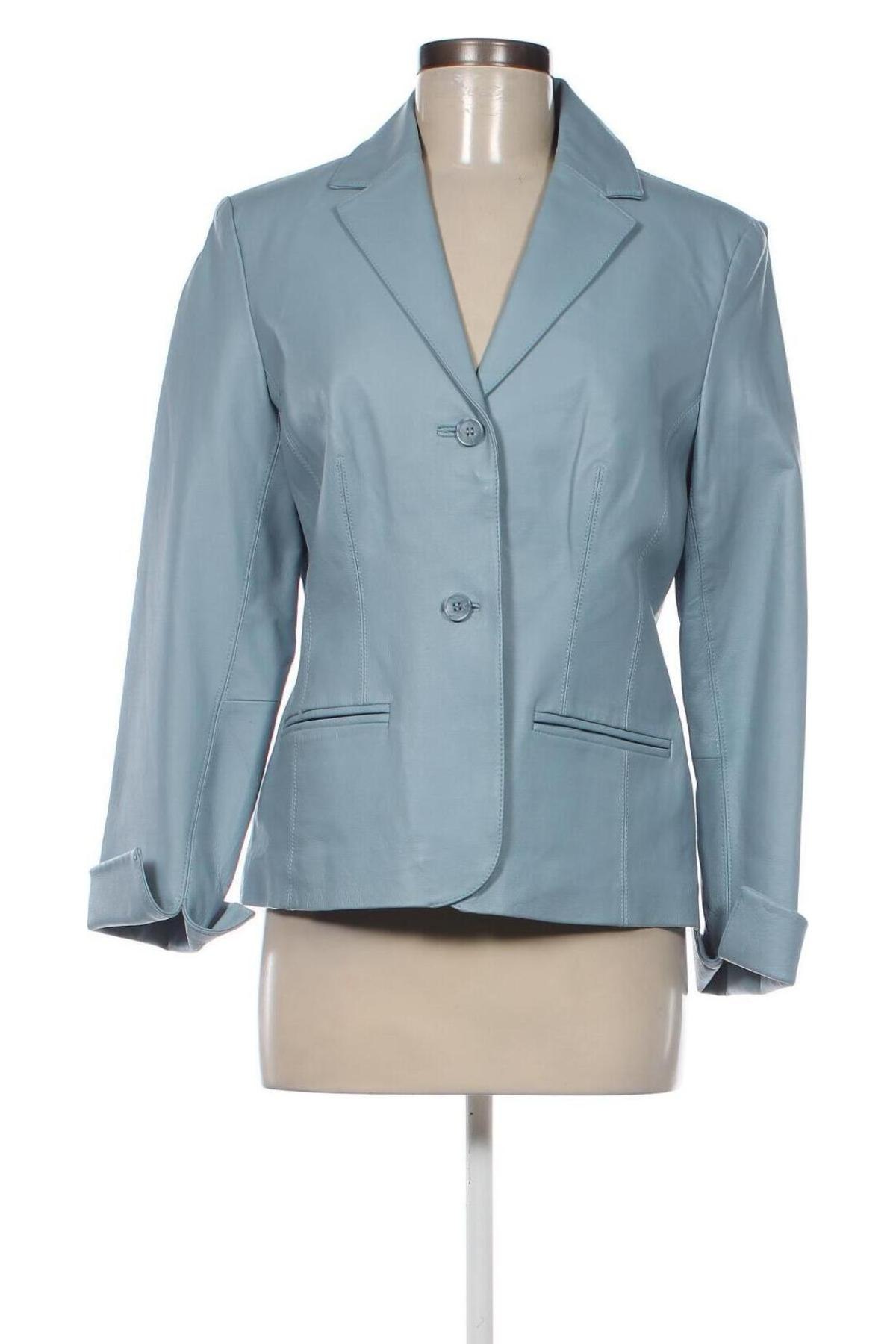 Damen Lederjacke, Größe M, Farbe Blau, Preis € 22,47