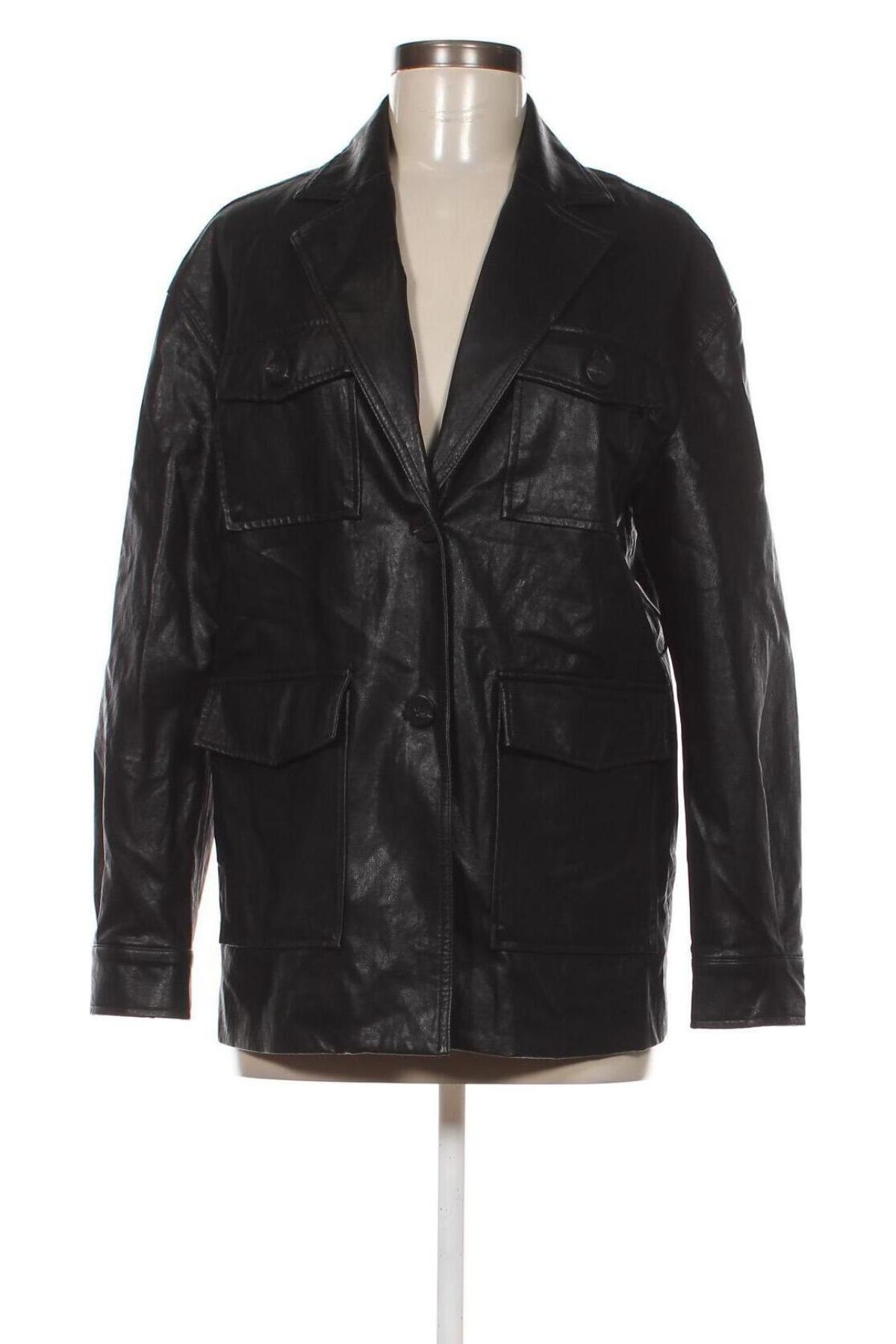 Dámská kožená bunda  Bershka, Velikost XS, Barva Černá, Cena  328,00 Kč