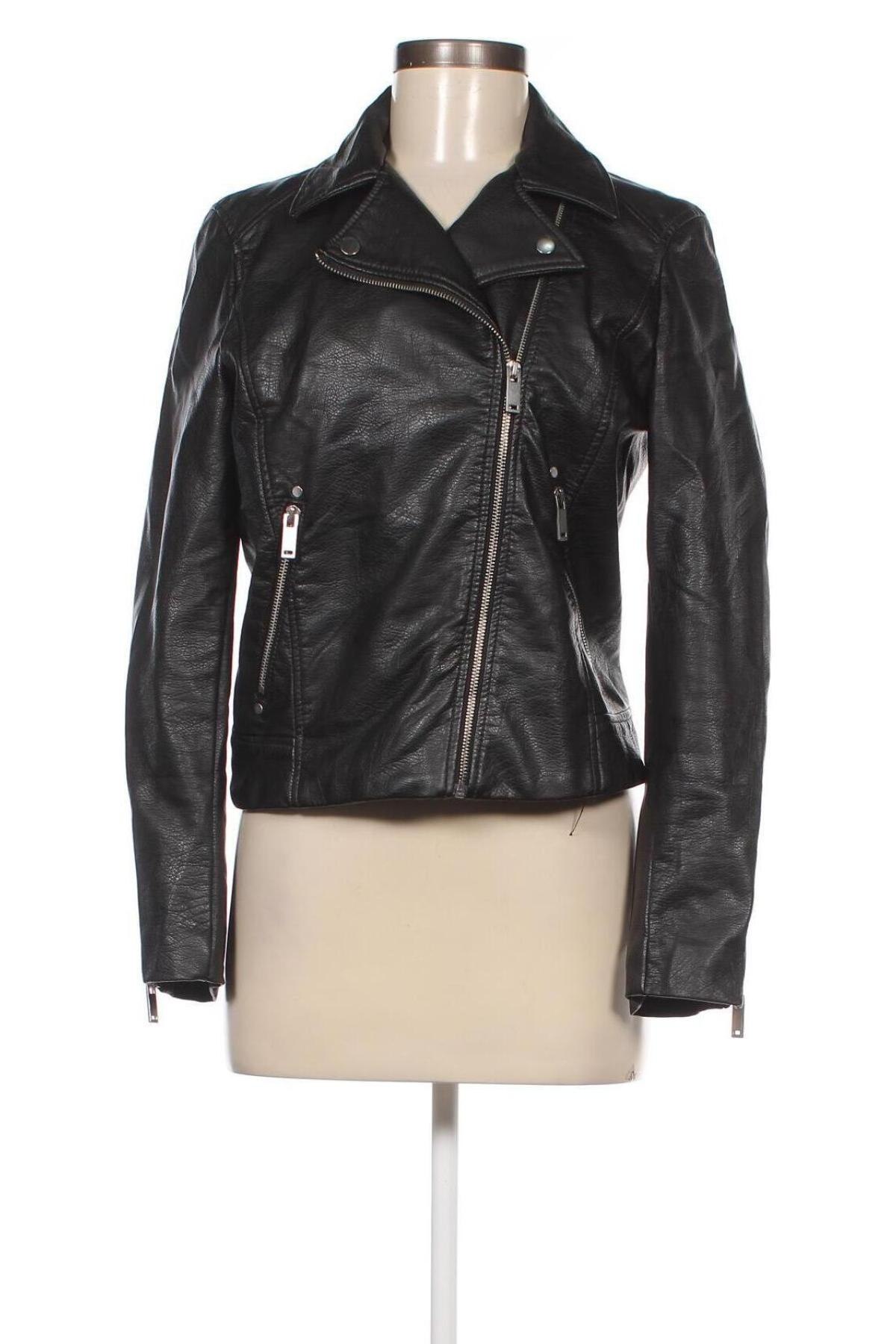 Dámska kožená bunda  H&M, Veľkosť M, Farba Čierna, Cena  27,78 €