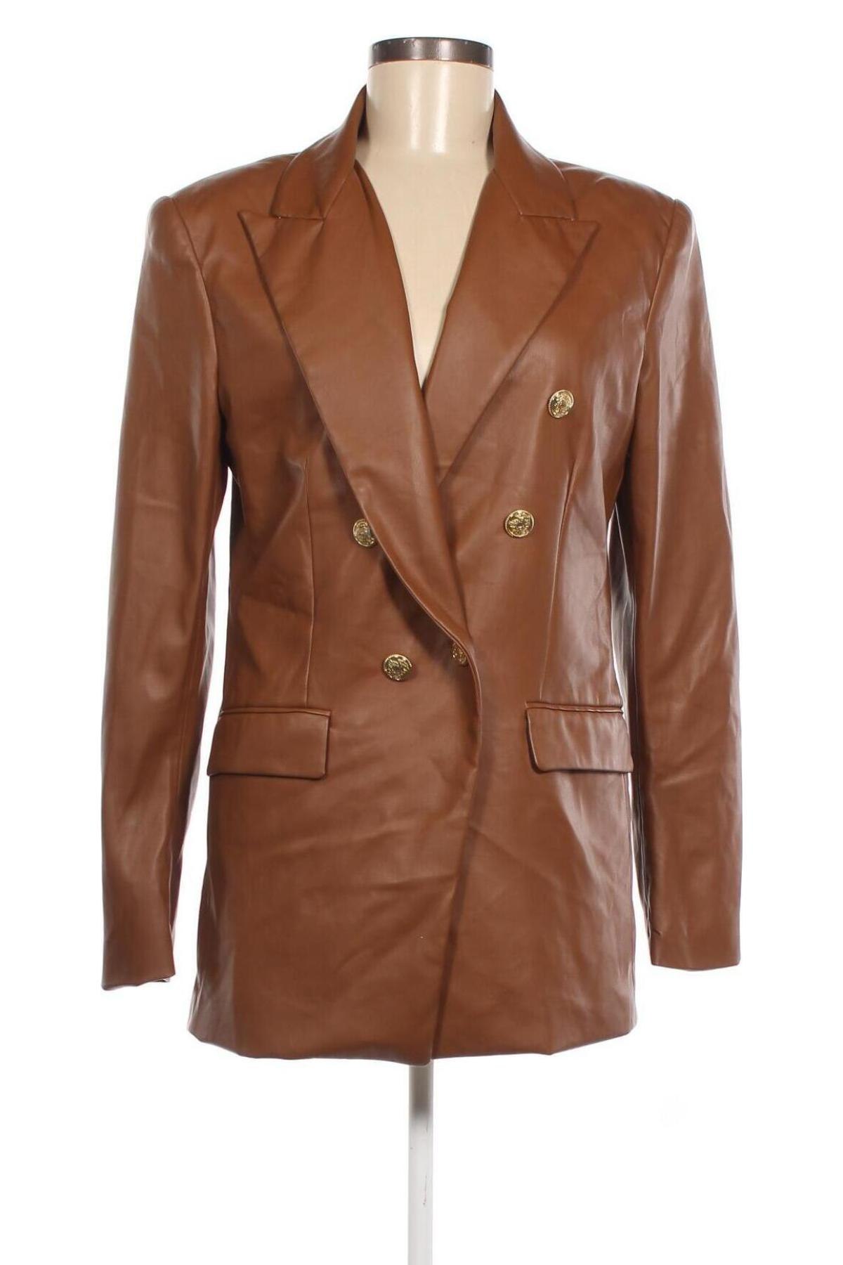 Dámská kožená bunda  Zara, Velikost L, Barva Hnědá, Cena  654,00 Kč