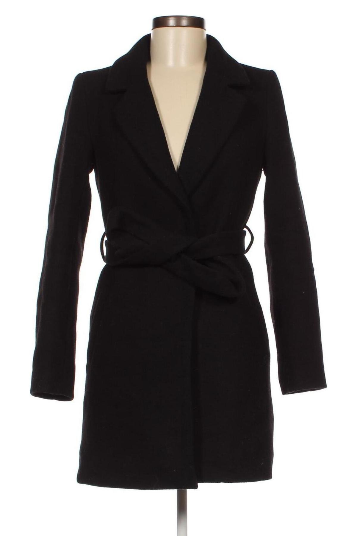 Дамско палто H&M Divided, Размер XS, Цвят Черен, Цена 55,64 лв.