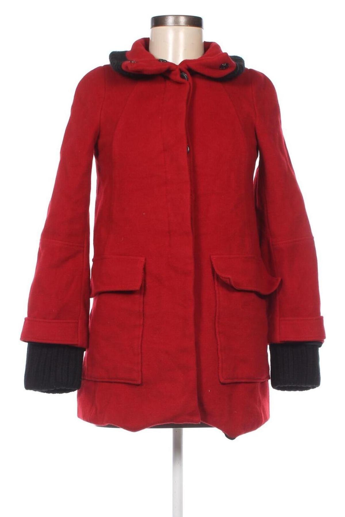 Palton de femei Zara, Mărime XS, Culoare Roșu, Preț 52,47 Lei