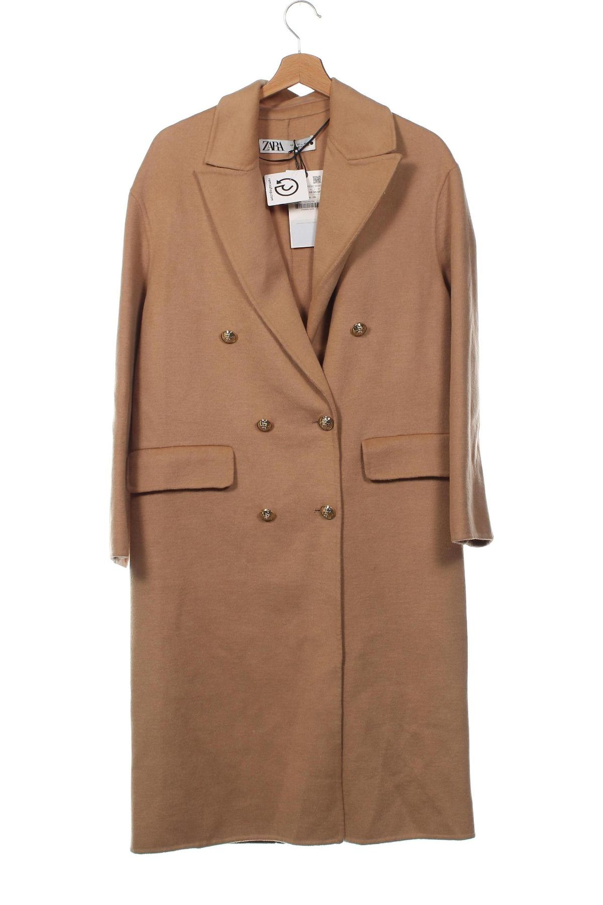 Γυναικείο παλτό Zara, Μέγεθος XS, Χρώμα  Μπέζ, Τιμή 63,36 €