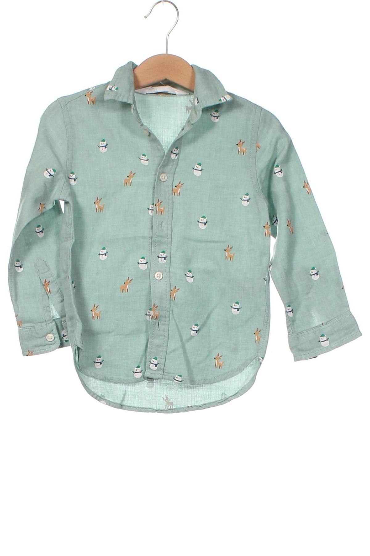 Kinderhemd H&M, Größe 3-4y/ 104-110 cm, Farbe Grün, Preis 6,02 €