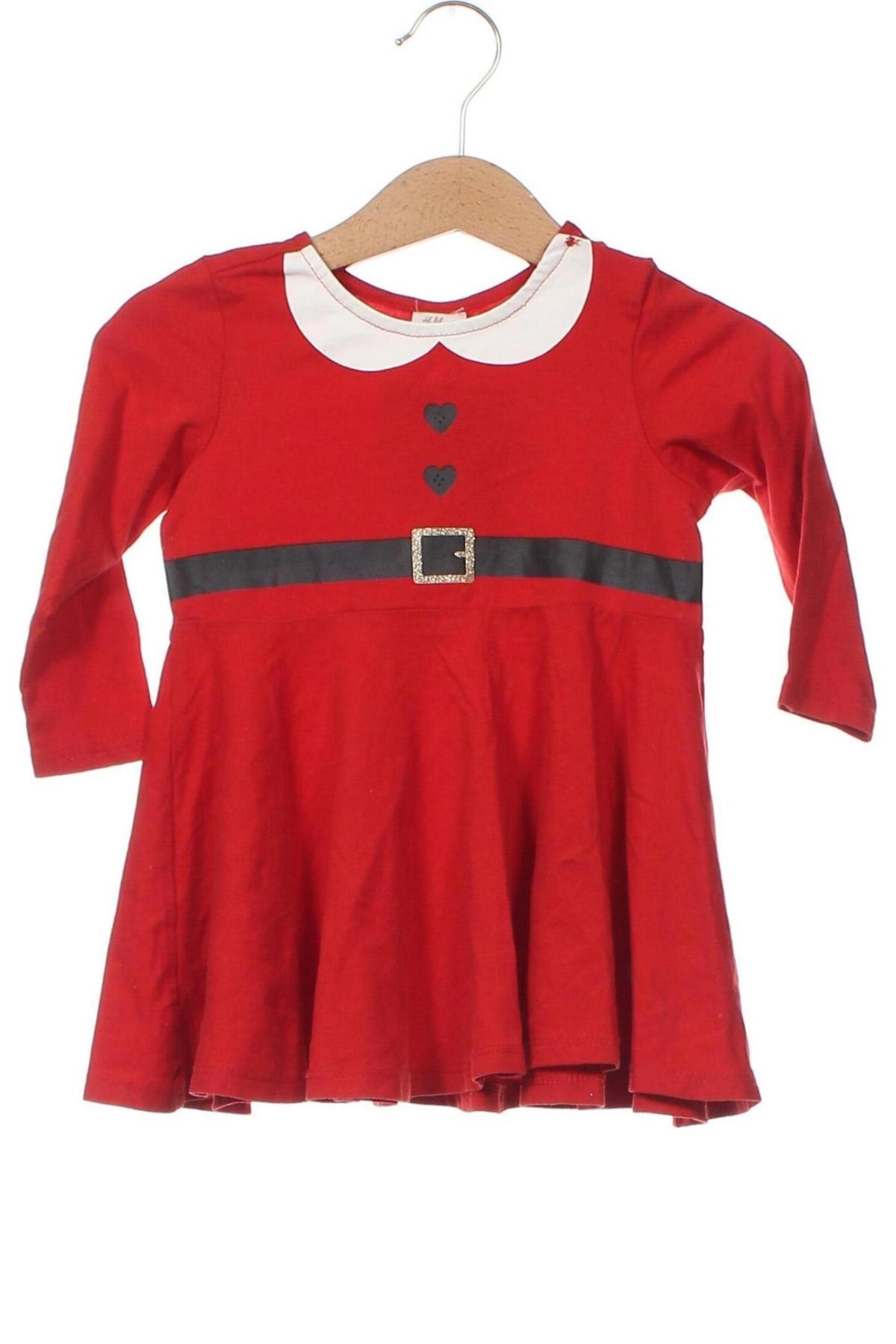 Dziecięca sukienka H&M, Rozmiar 6-9m/ 68-74 cm, Kolor Czerwony, Cena 33,46 zł