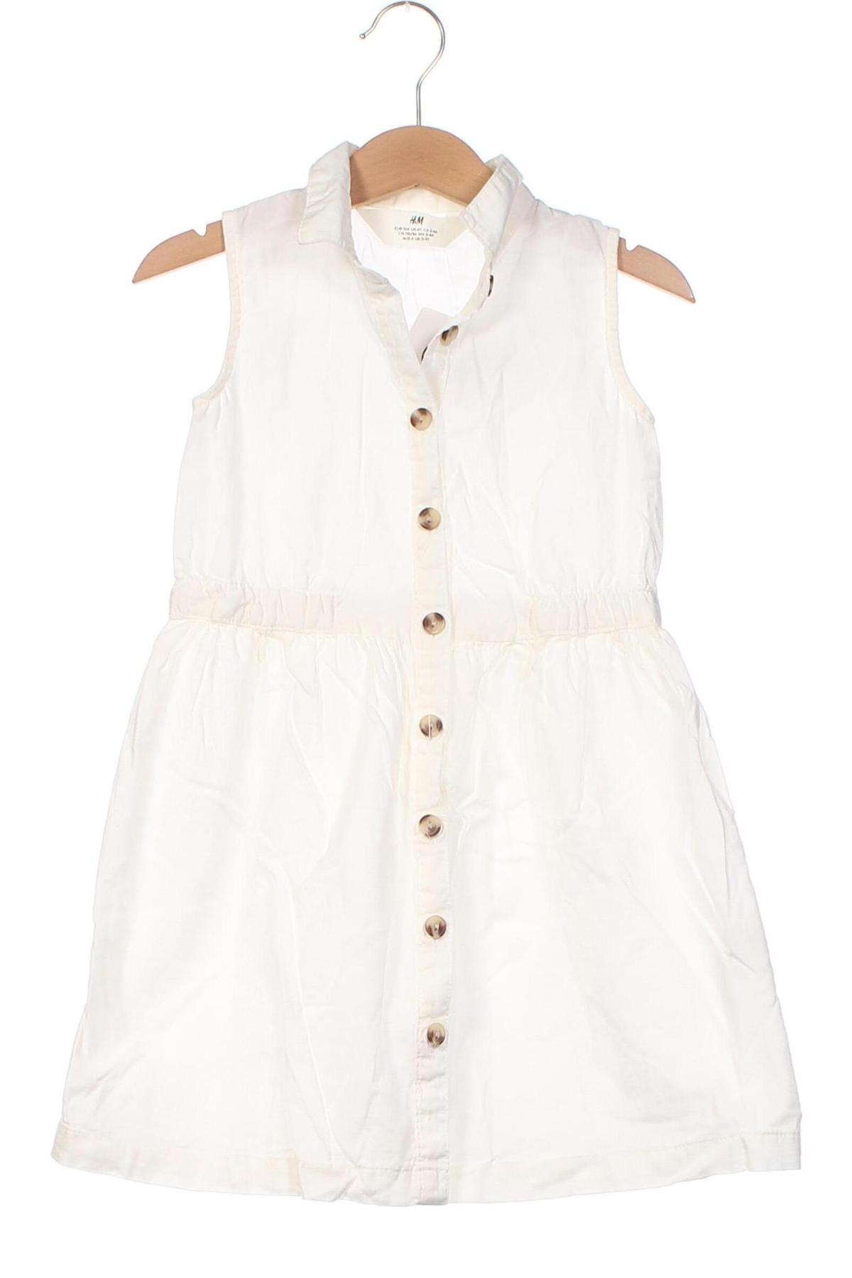 Detské šaty  H&M, Veľkosť 3-4y/ 104-110 cm, Farba Biela, Cena  9,21 €