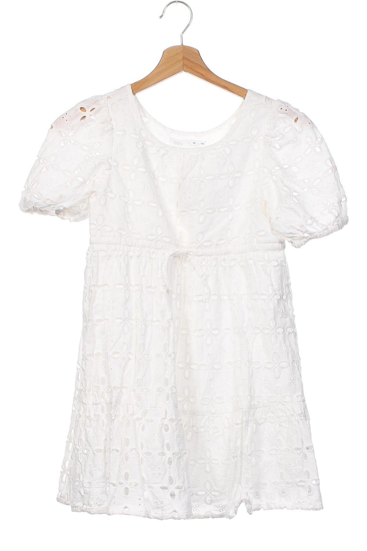 Детска рокля Zara, Размер 8-9y/ 134-140 см, Цвят Бял, Цена 35,00 лв.