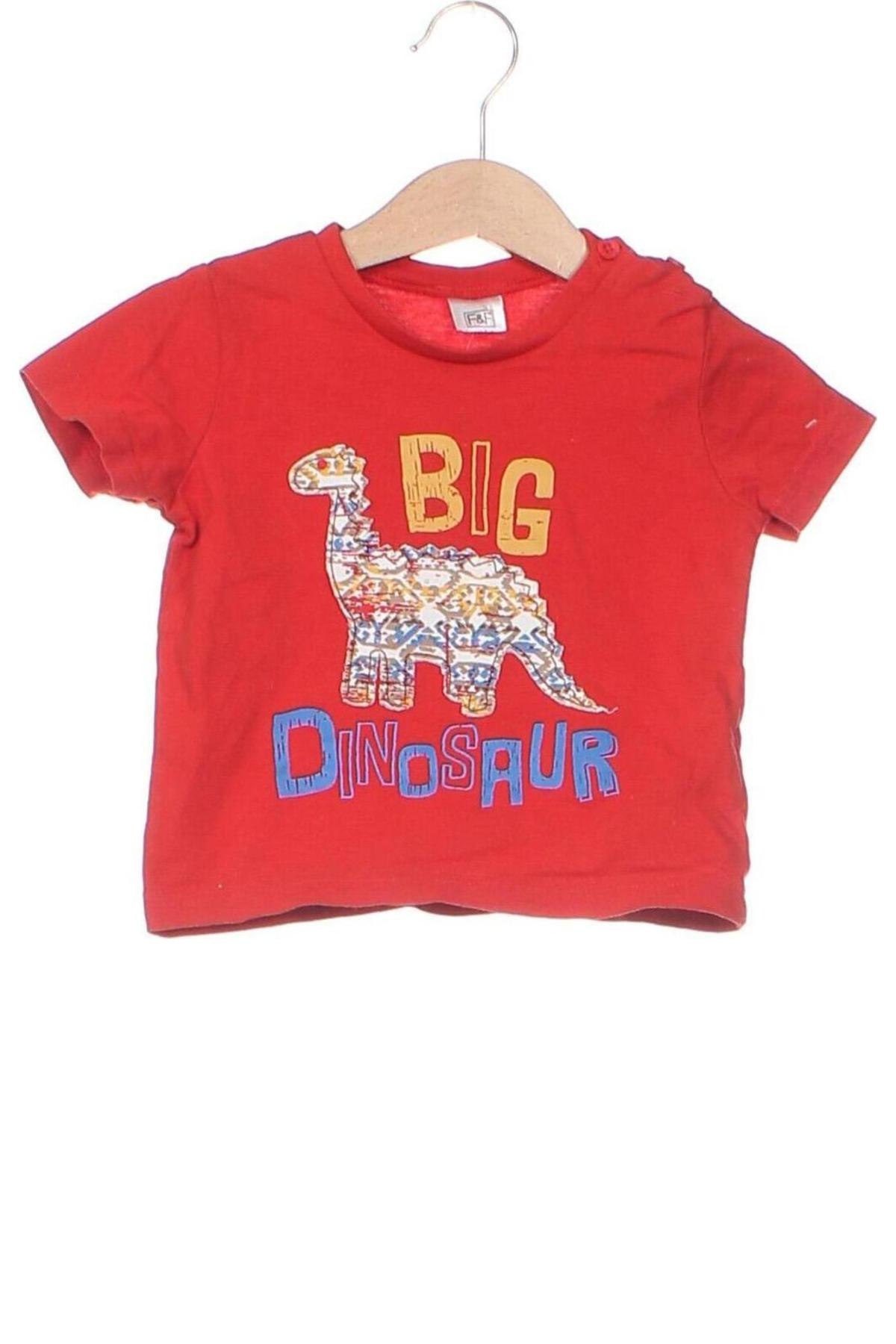 Детска тениска F&F, Размер 9-12m/ 74-80 см, Цвят Червен, Цена 11,73 лв.