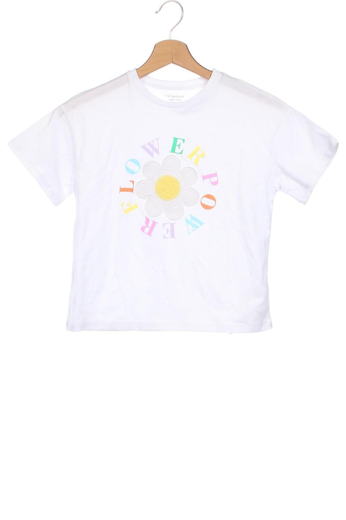 Kinder T-Shirt Primark, Größe 7-8y/ 128-134 cm, Farbe Weiß, Preis 8,25 €