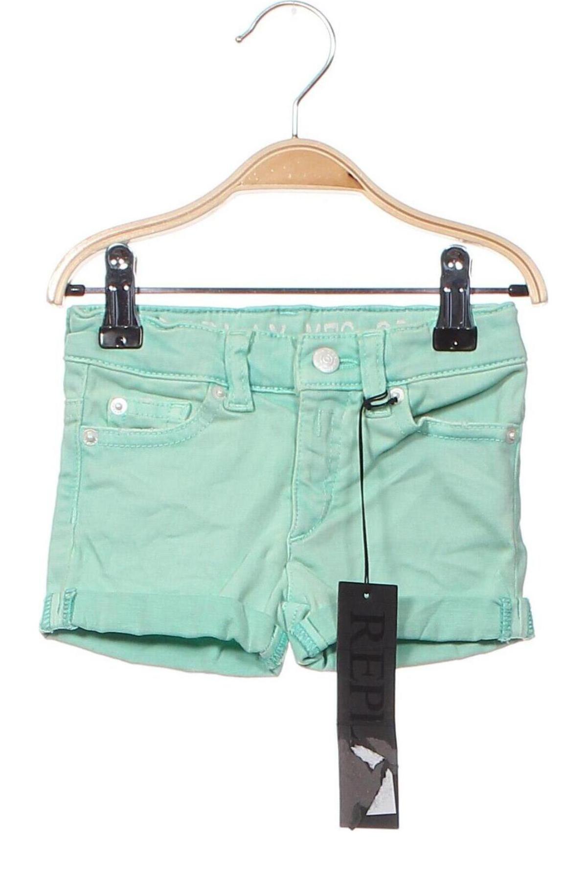 Детски къс панталон Replay, Размер 3-6m/ 62-68 см, Цвят Зелен, Цена 15,35 лв.