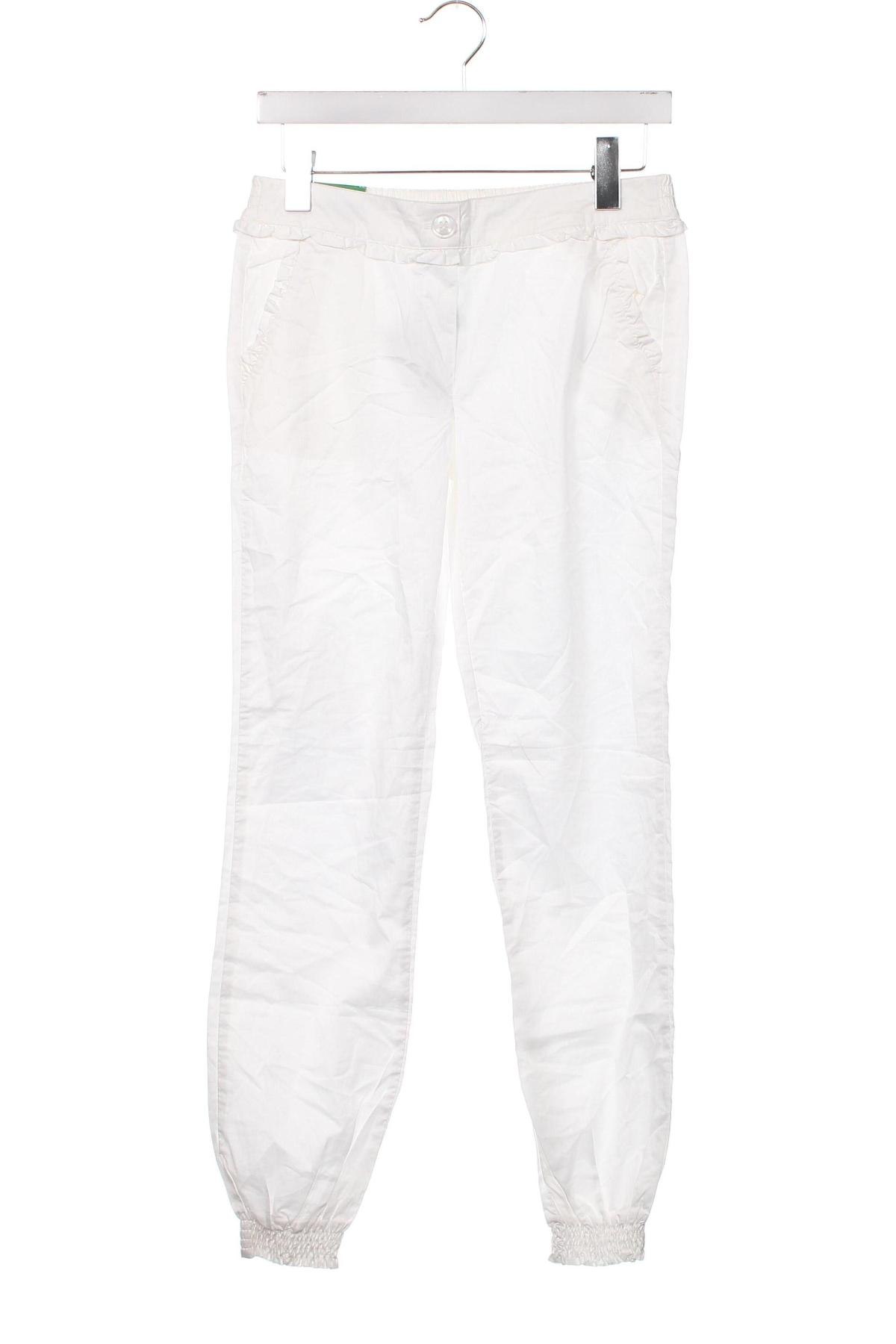 Детски панталон United Colors Of Benetton, Размер 11-12y/ 152-158 см, Цвят Бял, Цена 32,70 лв.