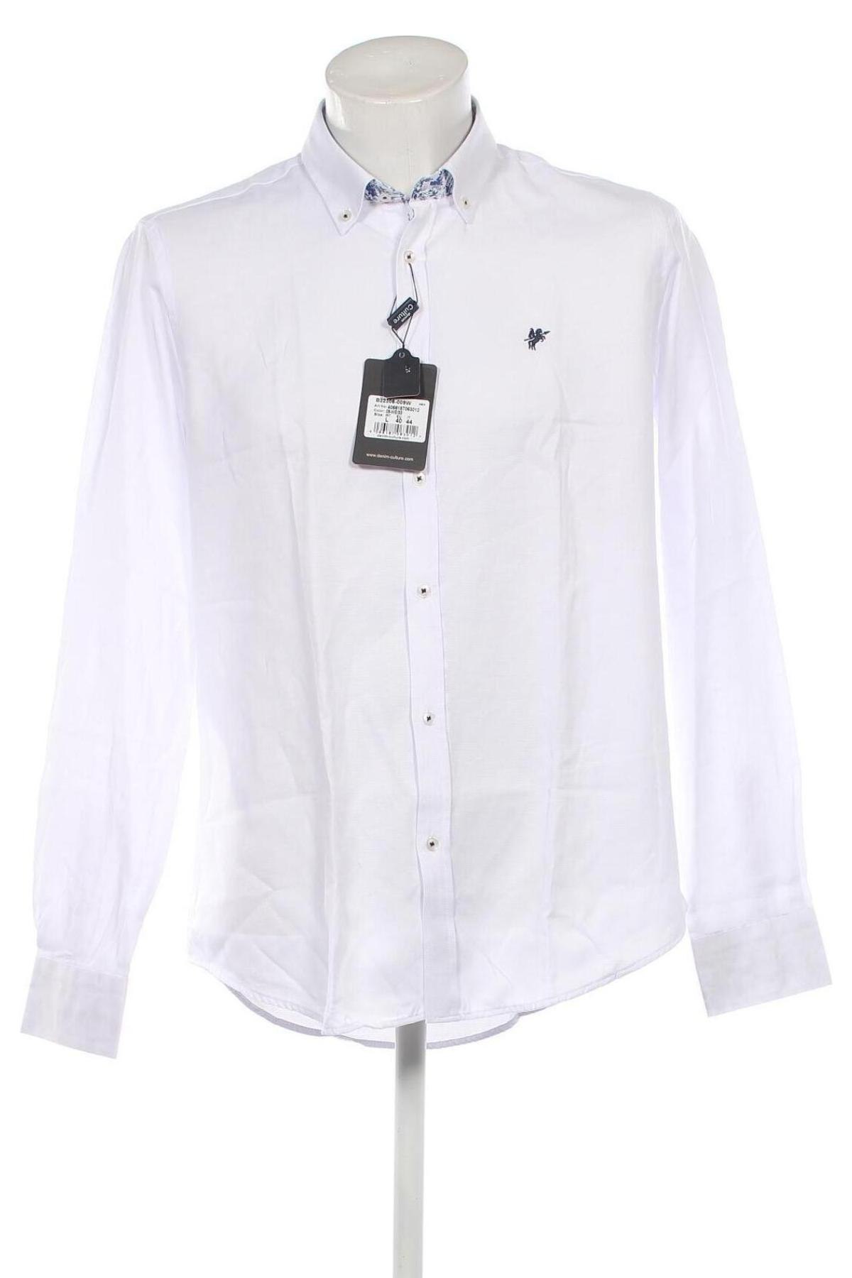 Herrenhemd Denim Culture, Größe L, Farbe Weiß, Preis 21,83 €
