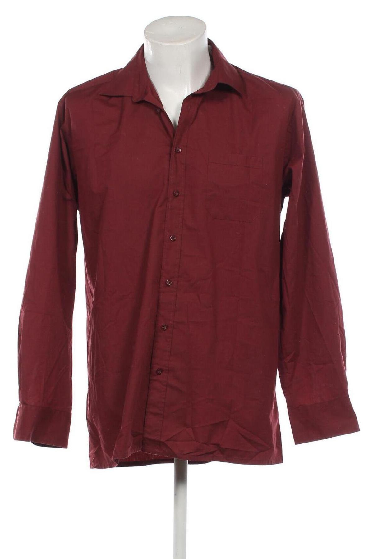 Ανδρικό πουκάμισο Dressmann, Μέγεθος L, Χρώμα Κόκκινο, Τιμή 6,73 €