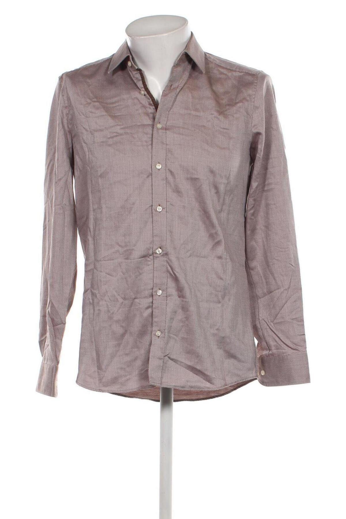 Ανδρικό πουκάμισο Olymp, Μέγεθος M, Χρώμα  Μπέζ, Τιμή 15,65 €