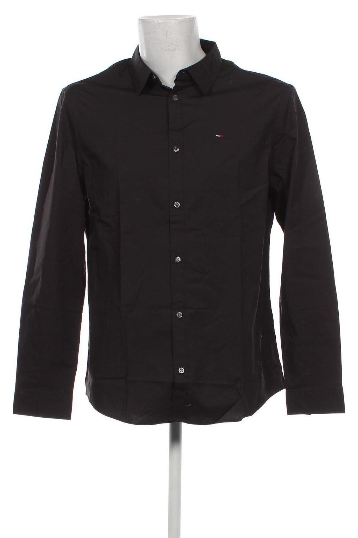 Мъжка риза Tommy Jeans, Размер XL, Цвят Черен, Цена 148,12 лв.