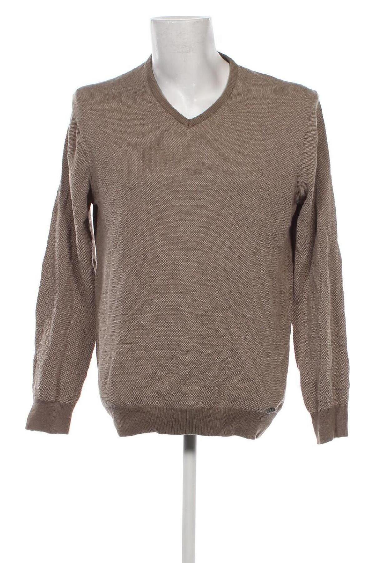 Мъжки пуловер Jean Carriere, Размер L, Цвят Бежов, Цена 6,96 лв.
