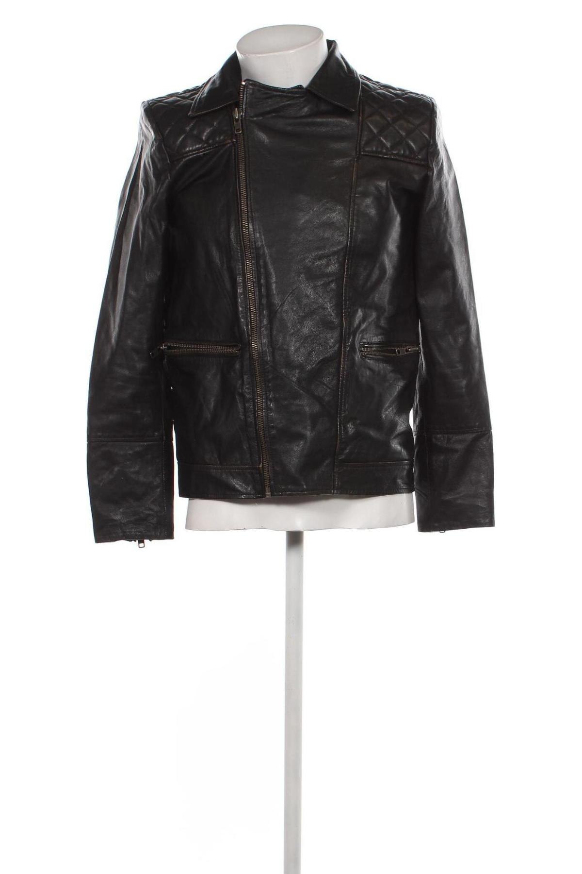 Pánská kožená bunda  Core By Jack & Jones, Velikost M, Barva Černá, Cena  1 682,00 Kč