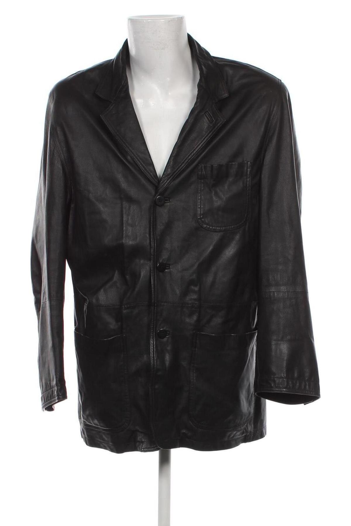Ανδρικό δερμάτινο μπουφάν Kapraun, Μέγεθος XL, Χρώμα Μαύρο, Τιμή 50,30 €