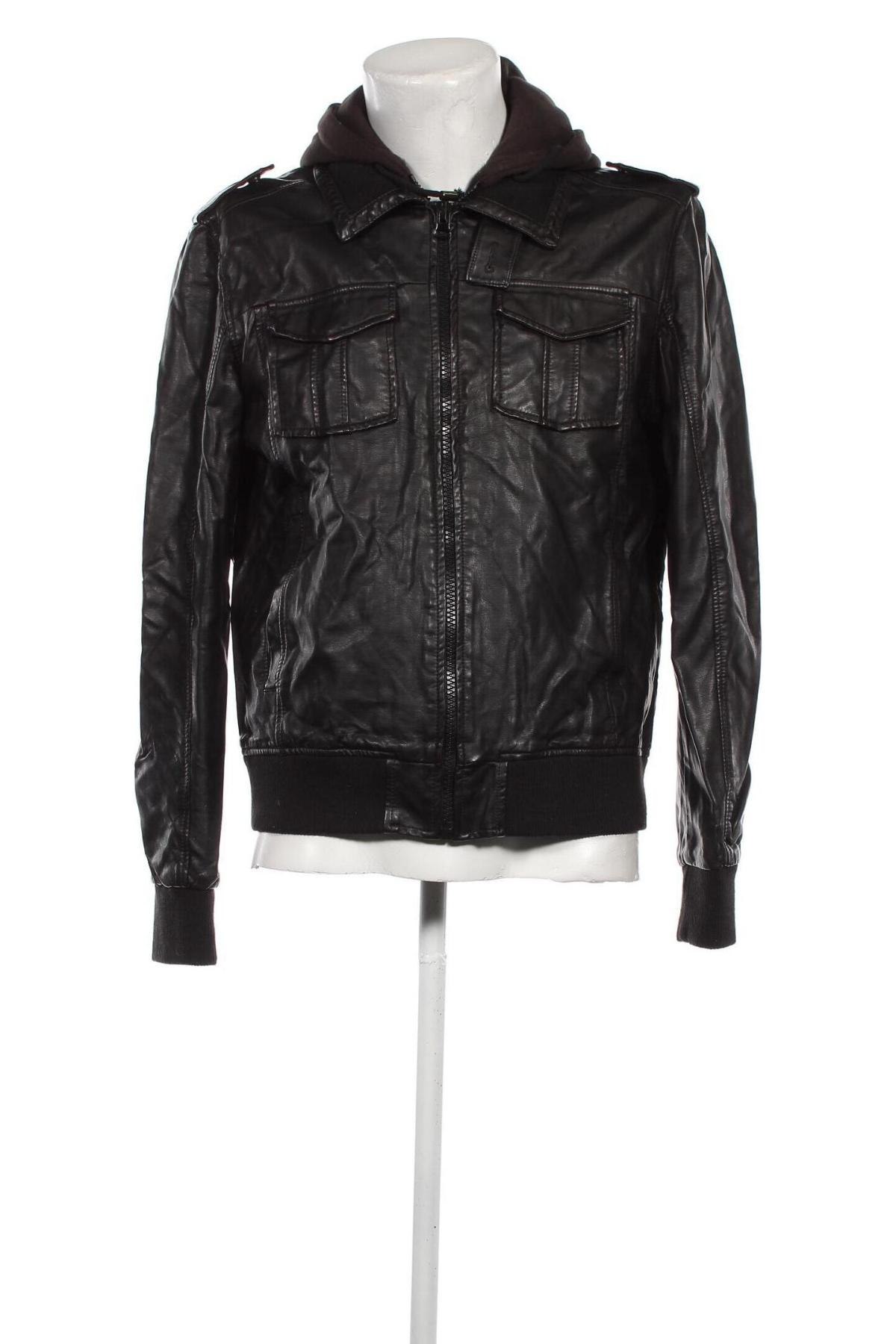 Ανδρικό δερμάτινο μπουφάν Zara Man, Μέγεθος XL, Χρώμα Μαύρο, Τιμή 25,36 €