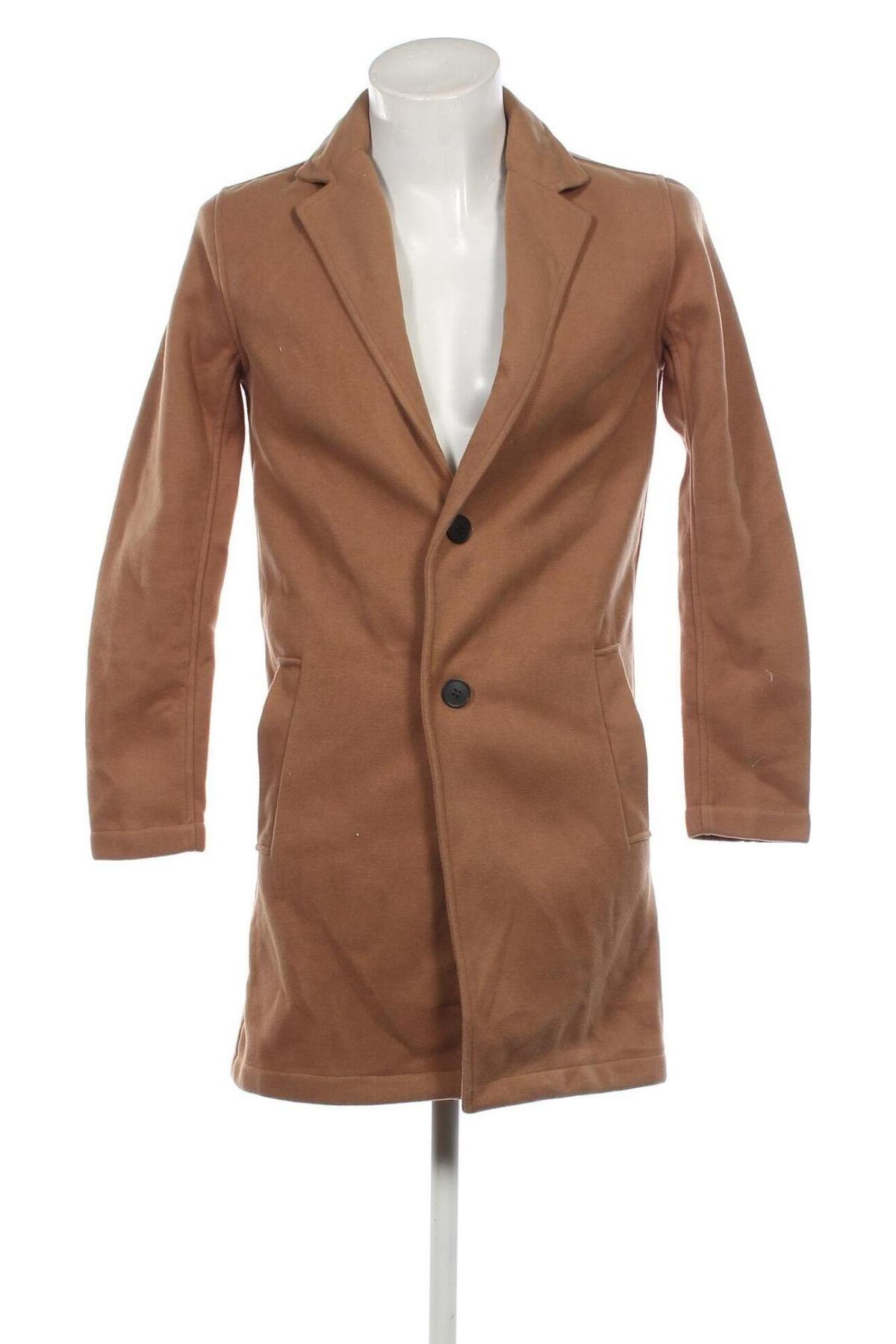 Мъжко палто Boohoo, Размер S, Цвят Бежов, Цена 42,80 лв.