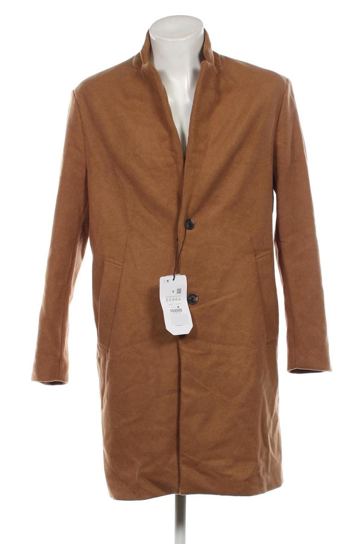 Palton de bărbați Pull&Bear, Mărime XL, Culoare Maro, Preț 80,95 Lei