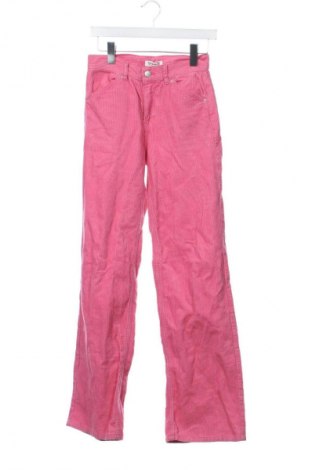 Damskie sztruksy Pull&Bear, Rozmiar XS, Kolor Różowy, Cena 66,67 zł