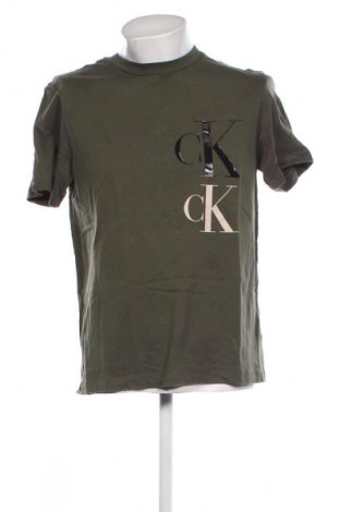 Herren T-Shirt Calvin Klein Jeans, Größe M, Farbe Grün, Preis 26,56 €